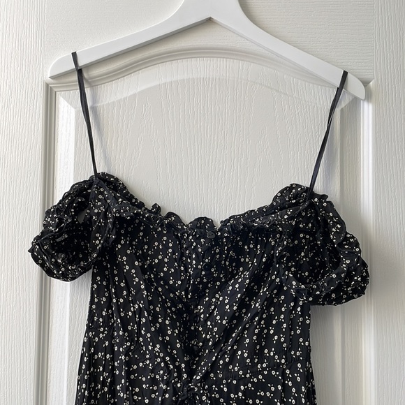 Auguste Button Down Dress Black Flowers - Picture 12 of 12